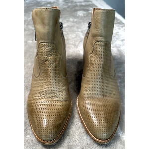 Silent D Anthropologie WhatX Tan Leather Ankle Boots Womens Size EU 39 US 8